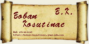 Boban Košutinac vizit kartica